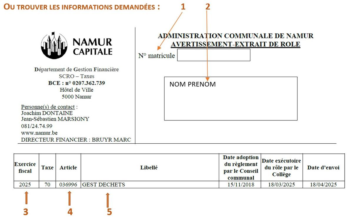 Où trouver les informations demandées en image